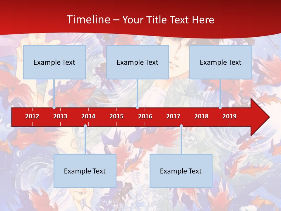 Two People Surrounded By Fish Powerpoint Template PowerPoint Template