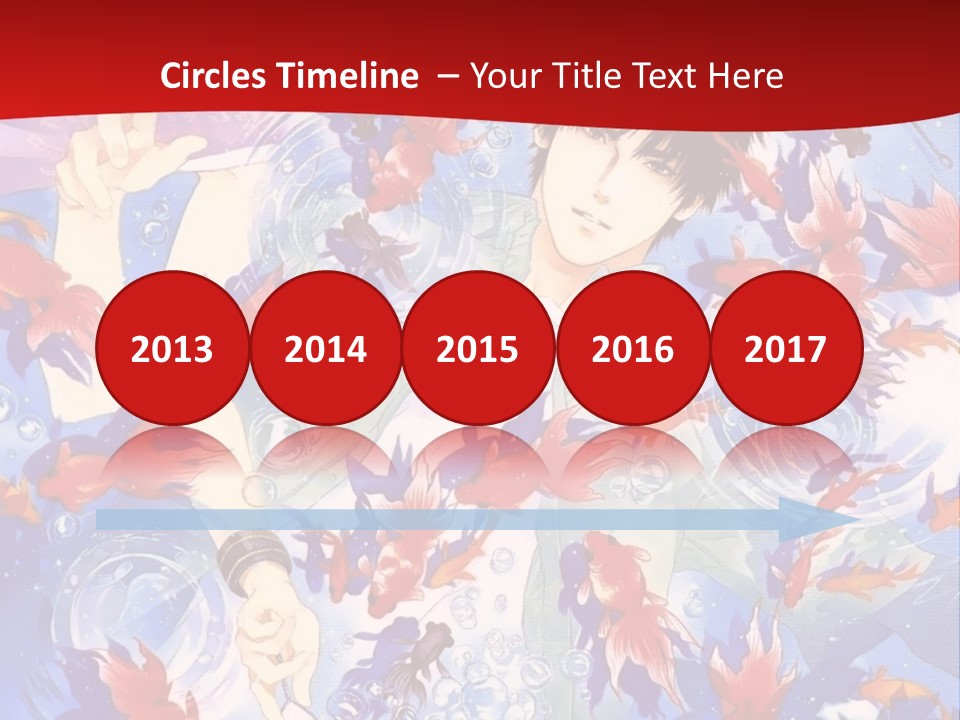 Two People Surrounded By Fish Powerpoint Template PowerPoint Template