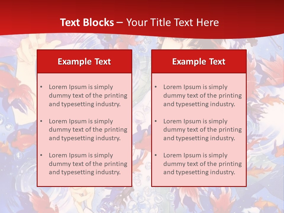 Two People Surrounded By Fish Powerpoint Template PowerPoint Template