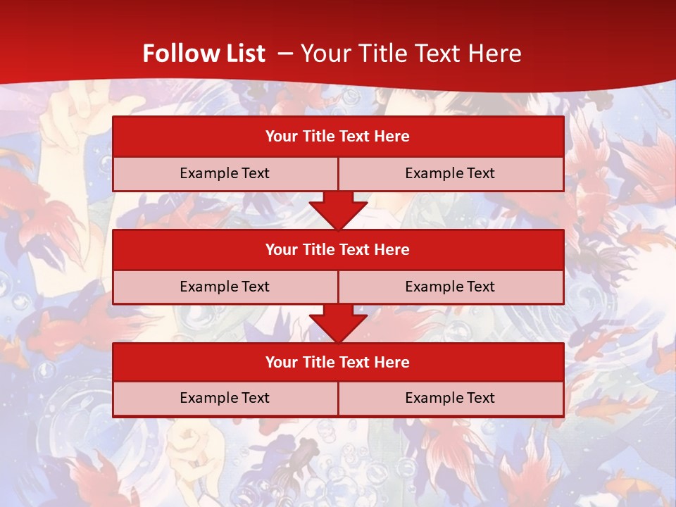 Two People Surrounded By Fish Powerpoint Template PowerPoint Template