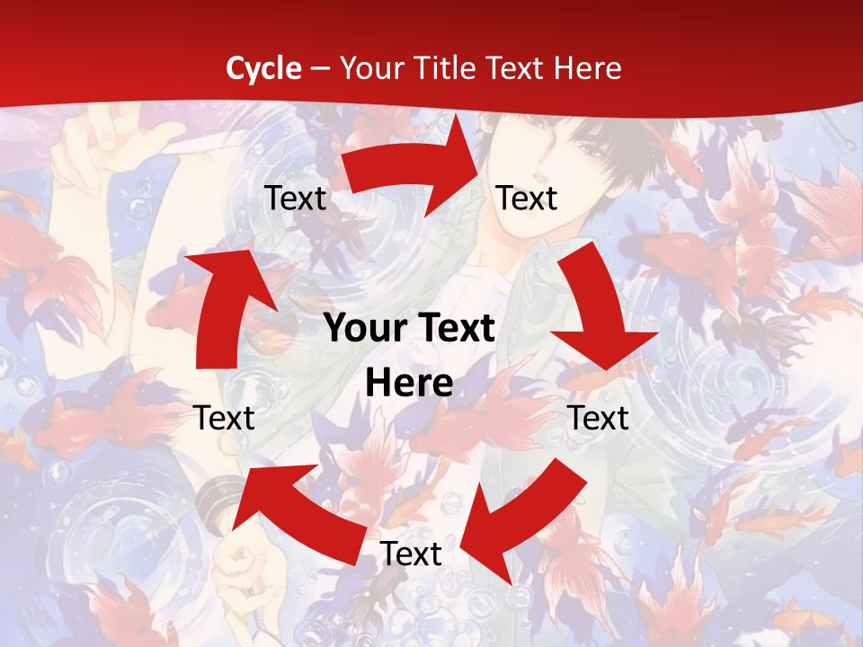 Two People Surrounded By Fish Powerpoint Template PowerPoint Template