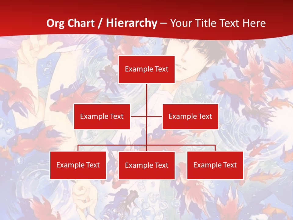 Two People Surrounded By Fish Powerpoint Template PowerPoint Template