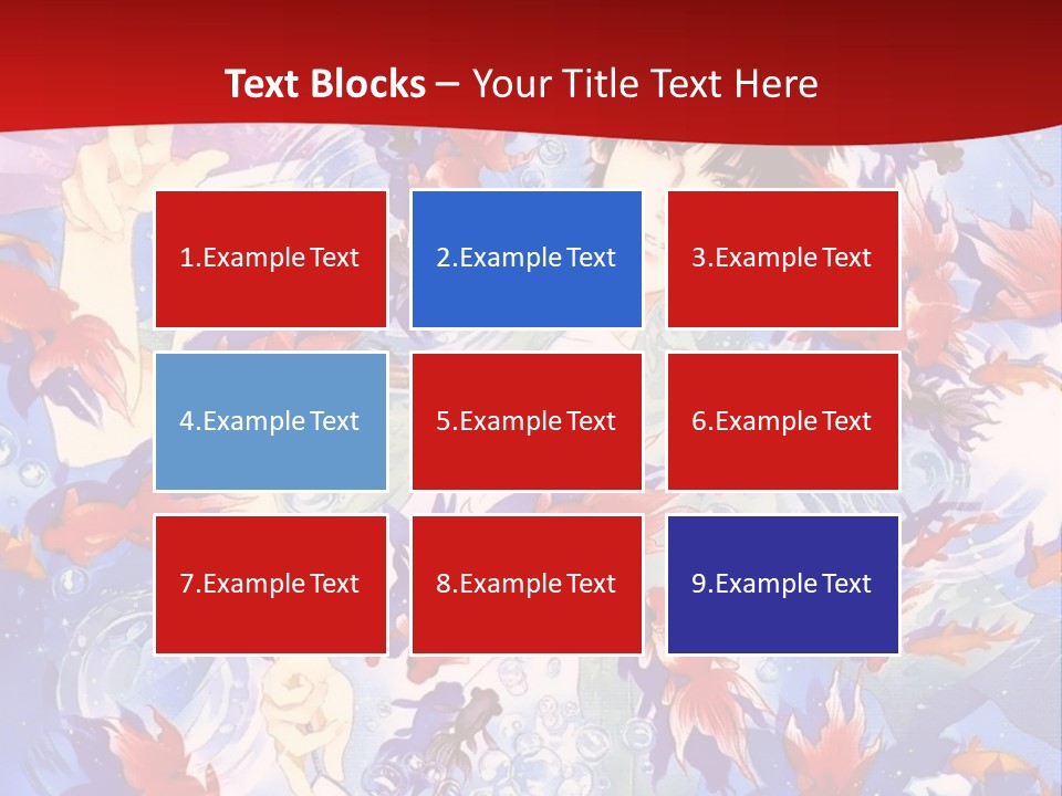 Two People Surrounded By Fish Powerpoint Template PowerPoint Template