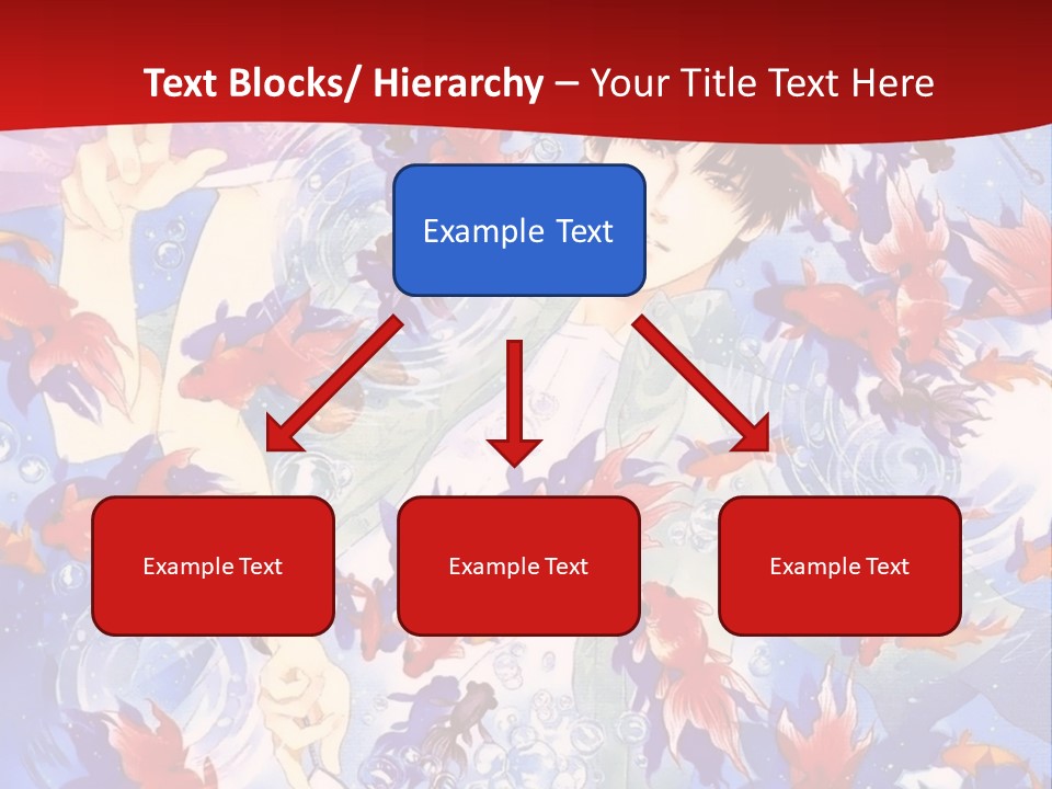 Two People Surrounded By Fish Powerpoint Template PowerPoint Template