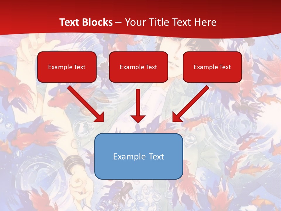 Two People Surrounded By Fish Powerpoint Template PowerPoint Template