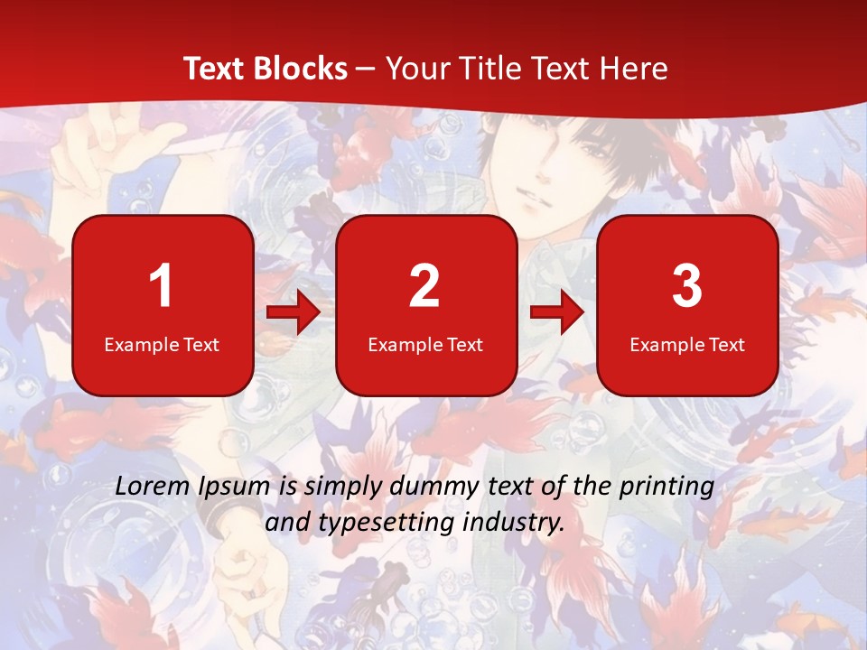 Two People Surrounded By Fish Powerpoint Template PowerPoint Template