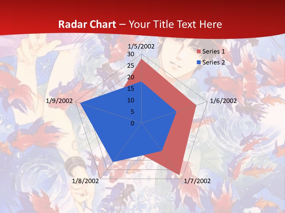 Two People Surrounded By Fish Powerpoint Template PowerPoint Template