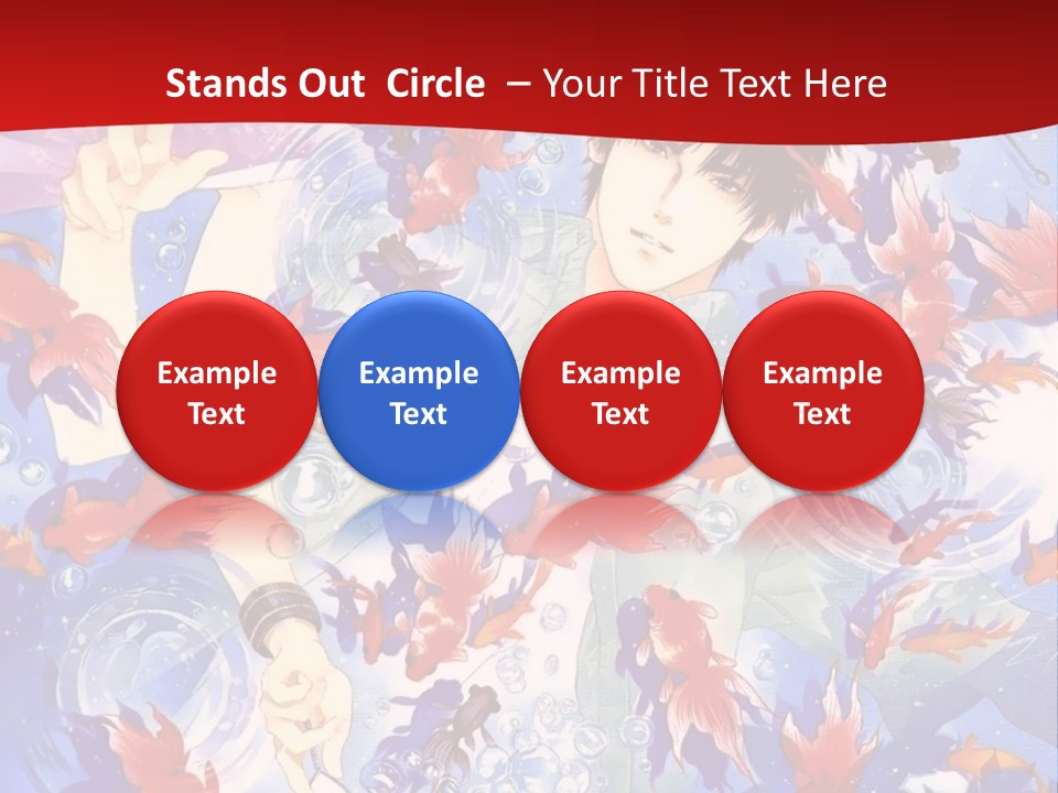 Two People Surrounded By Fish Powerpoint Template PowerPoint Template