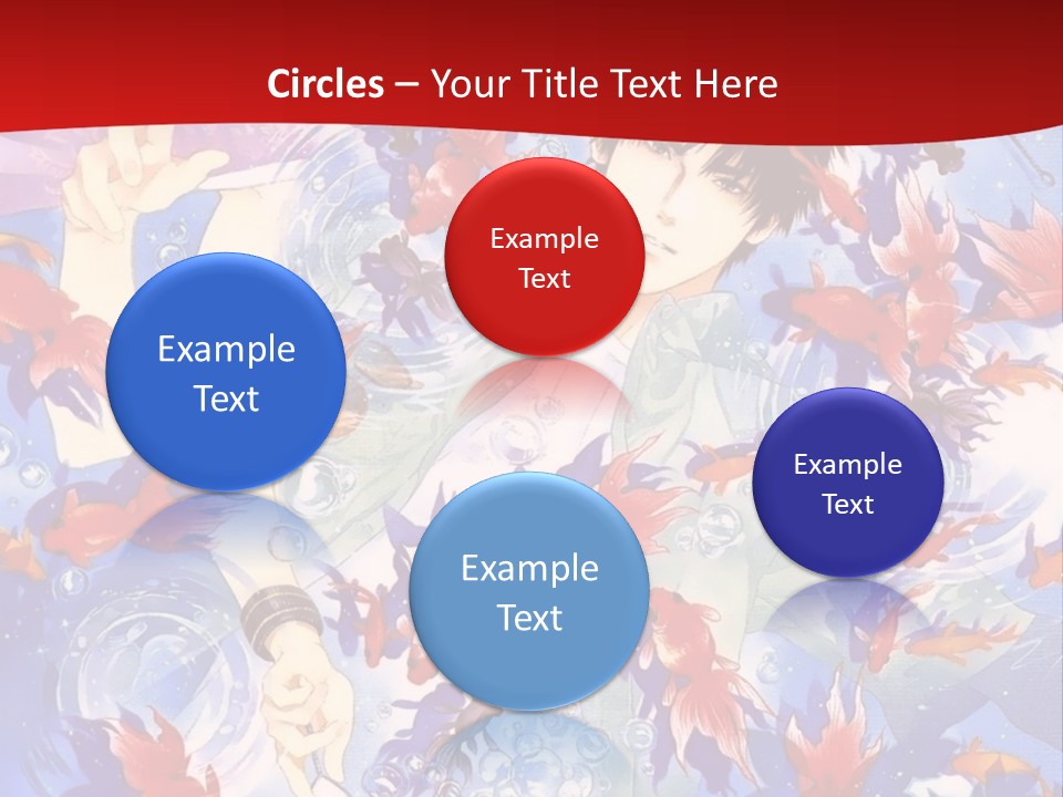 Two People Surrounded By Fish Powerpoint Template PowerPoint Template