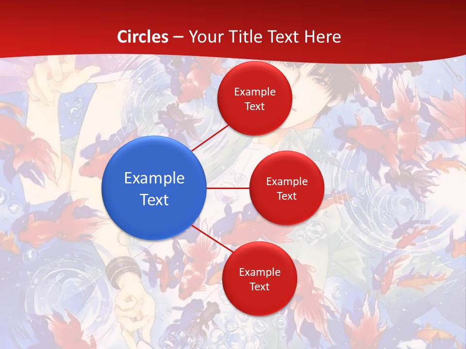 Two People Surrounded By Fish Powerpoint Template PowerPoint Template