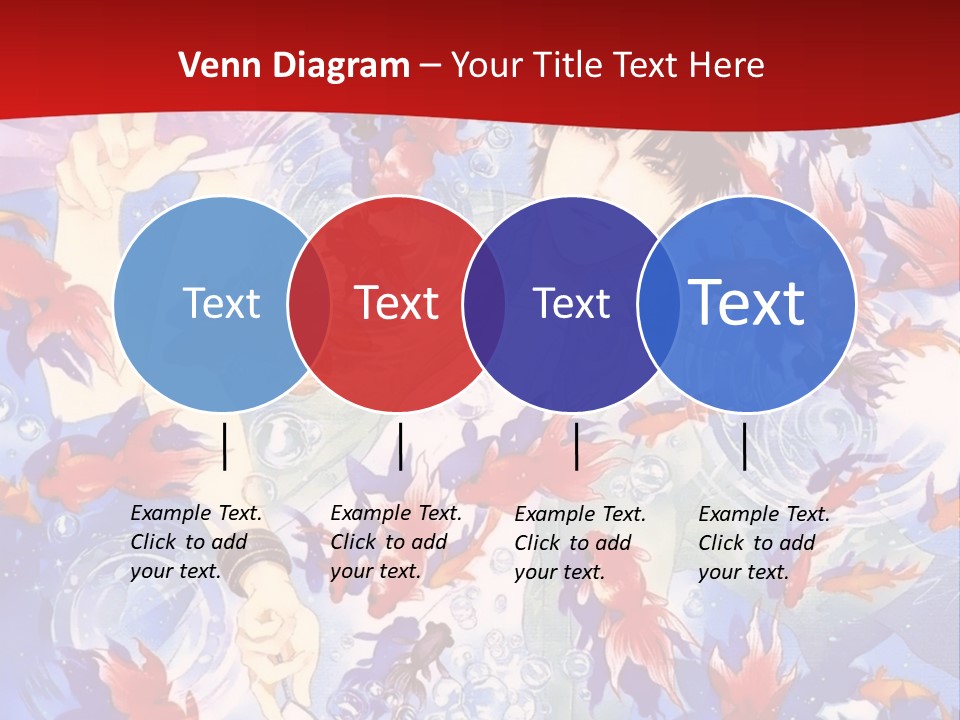 Two People Surrounded By Fish Powerpoint Template PowerPoint Template