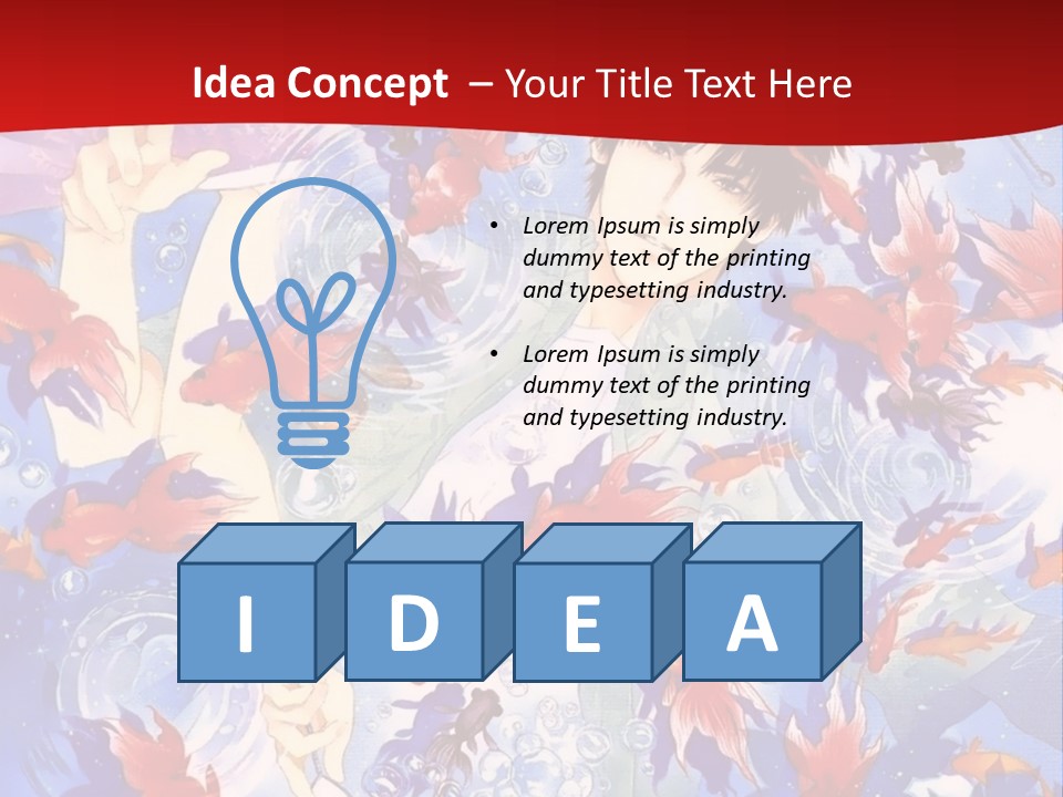 Two People Surrounded By Fish Powerpoint Template PowerPoint Template