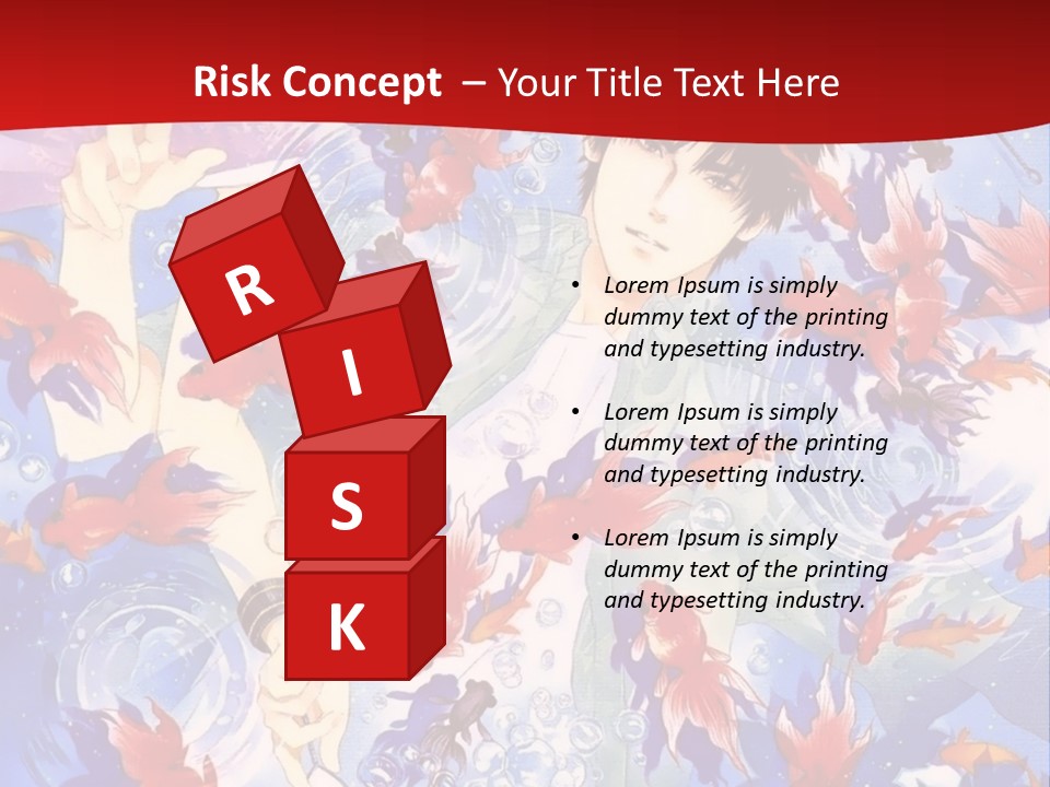 Two People Surrounded By Fish Powerpoint Template PowerPoint Template