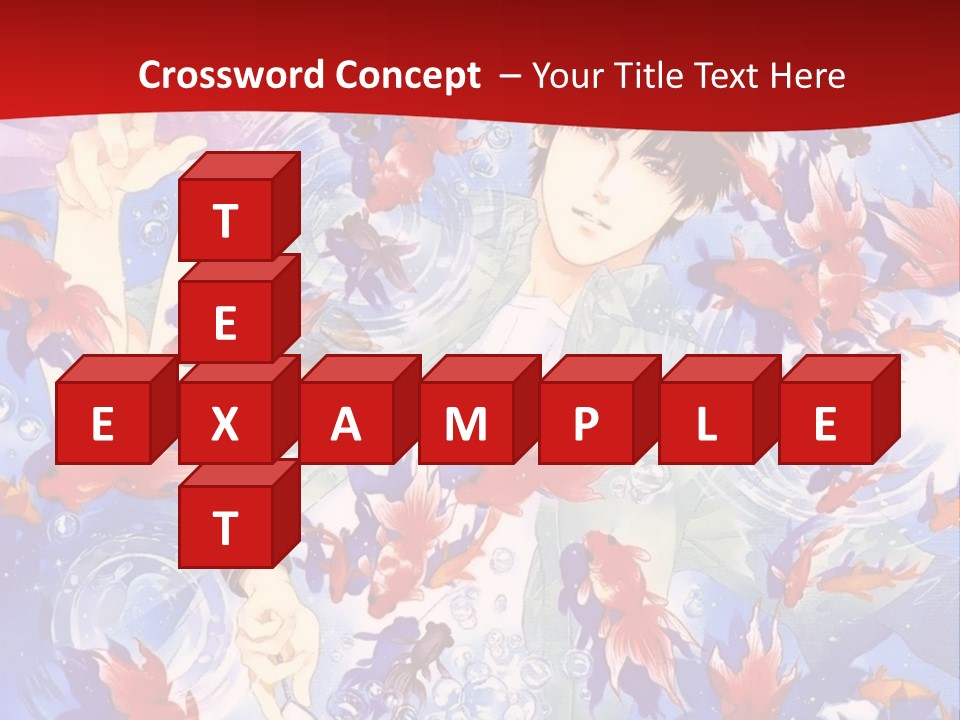 Two People Surrounded By Fish Powerpoint Template PowerPoint Template