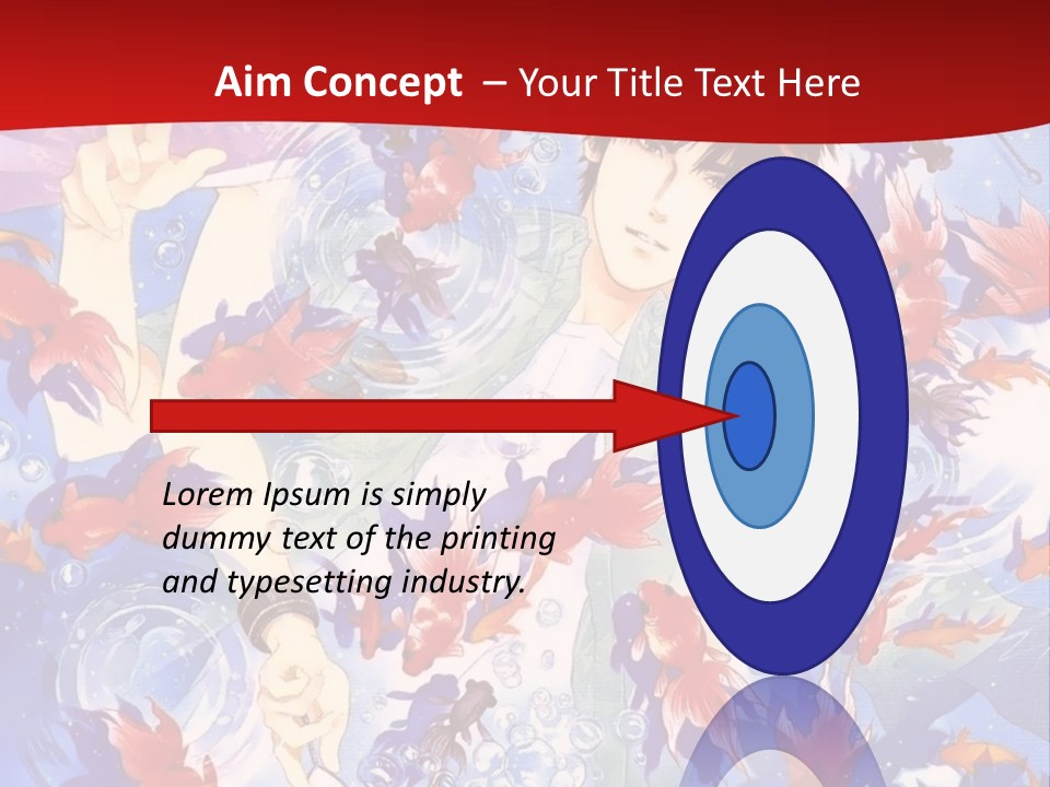 Two People Surrounded By Fish Powerpoint Template PowerPoint Template