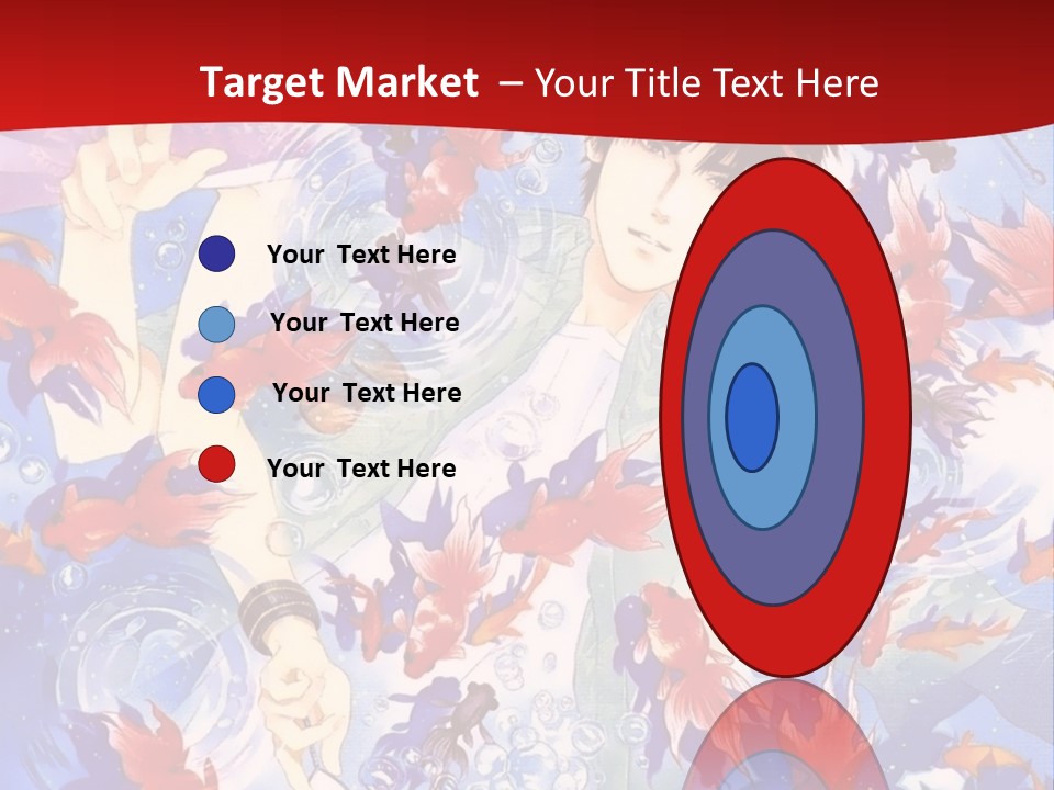 Two People Surrounded By Fish Powerpoint Template PowerPoint Template