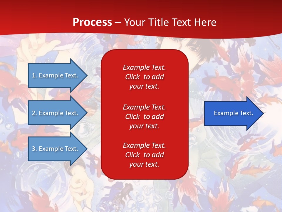 Two People Surrounded By Fish Powerpoint Template PowerPoint Template