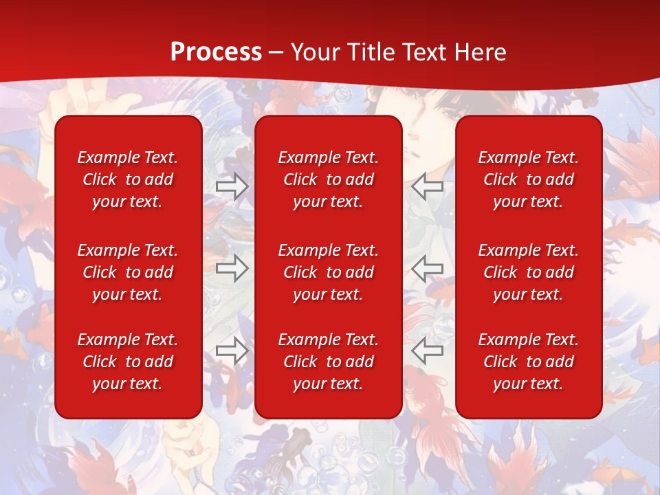 Two People Surrounded By Fish Powerpoint Template PowerPoint Template
