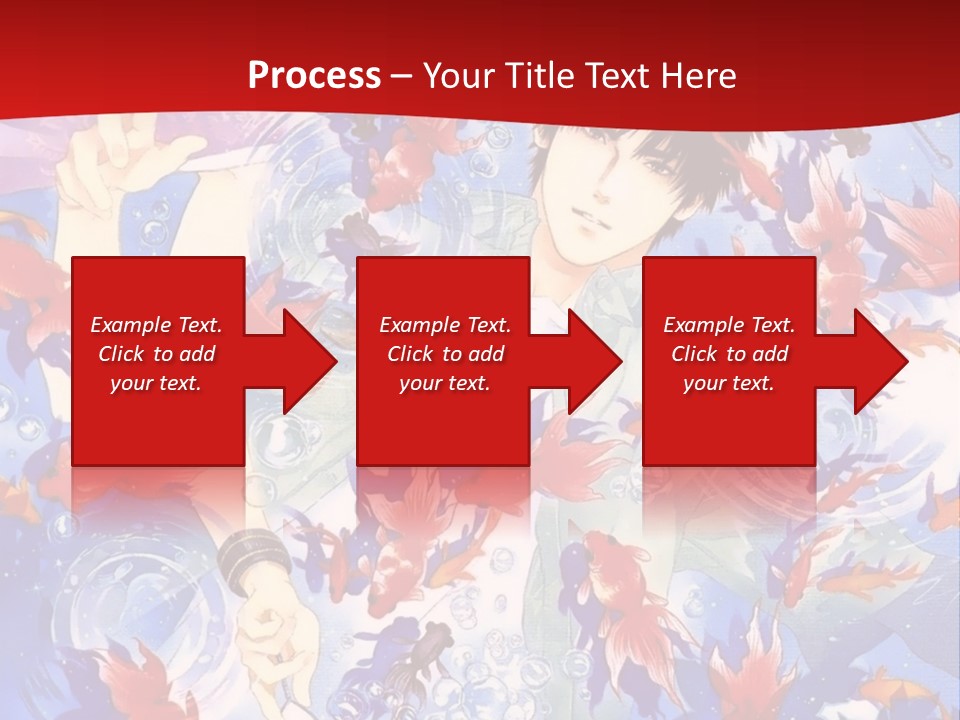 Two People Surrounded By Fish Powerpoint Template PowerPoint Template