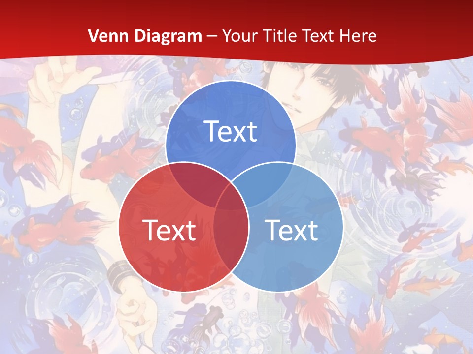 Two People Surrounded By Fish Powerpoint Template PowerPoint Template