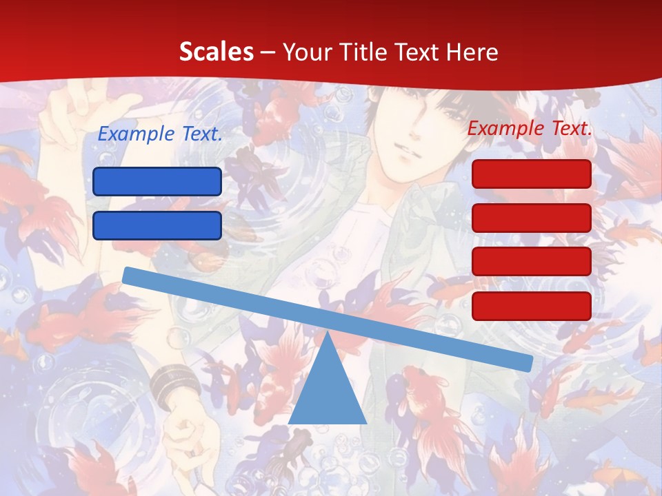 Two People Surrounded By Fish Powerpoint Template PowerPoint Template