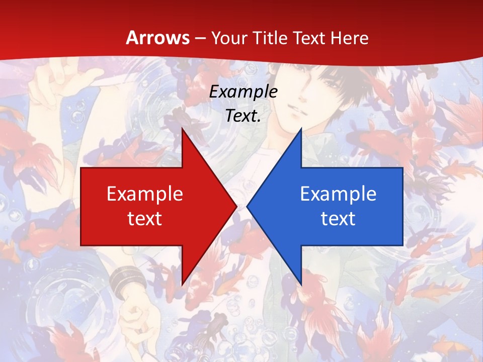 Two People Surrounded By Fish Powerpoint Template PowerPoint Template