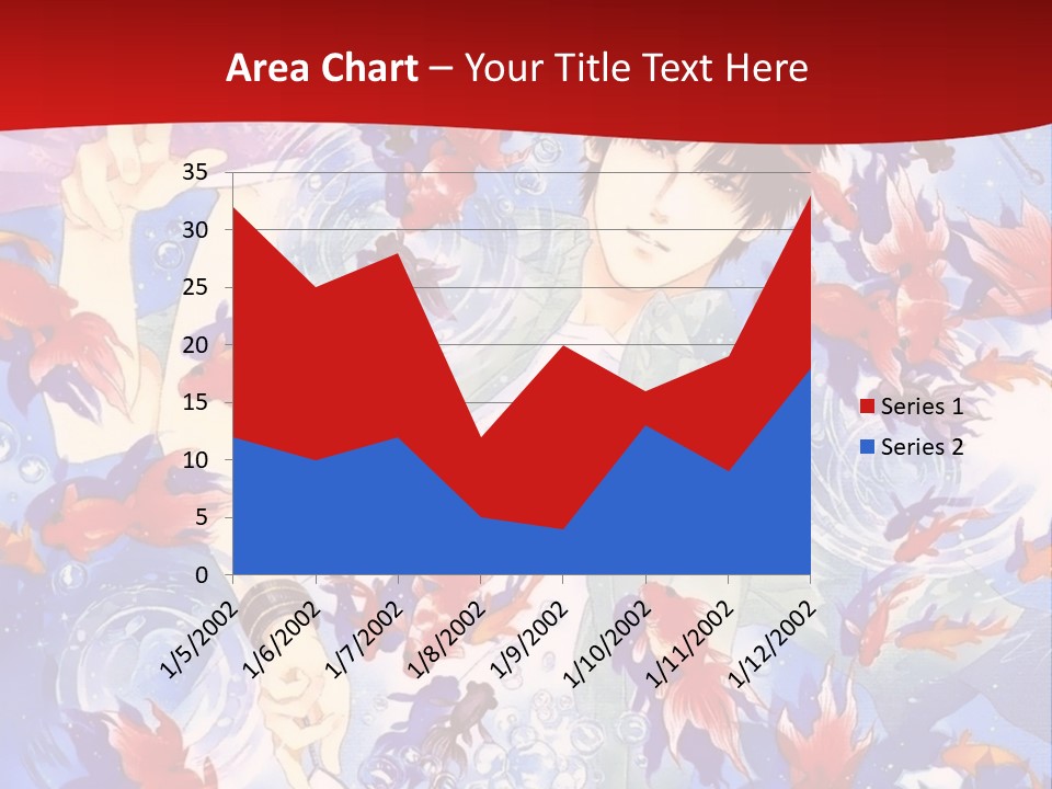 Two People Surrounded By Fish Powerpoint Template PowerPoint Template