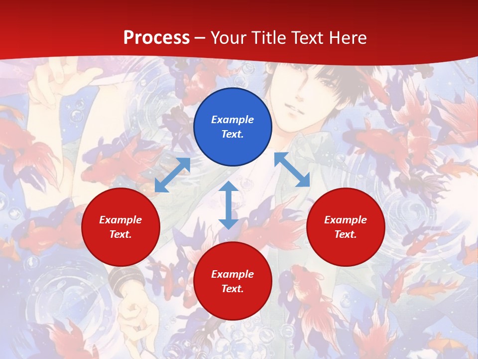 Two People Surrounded By Fish Powerpoint Template PowerPoint Template