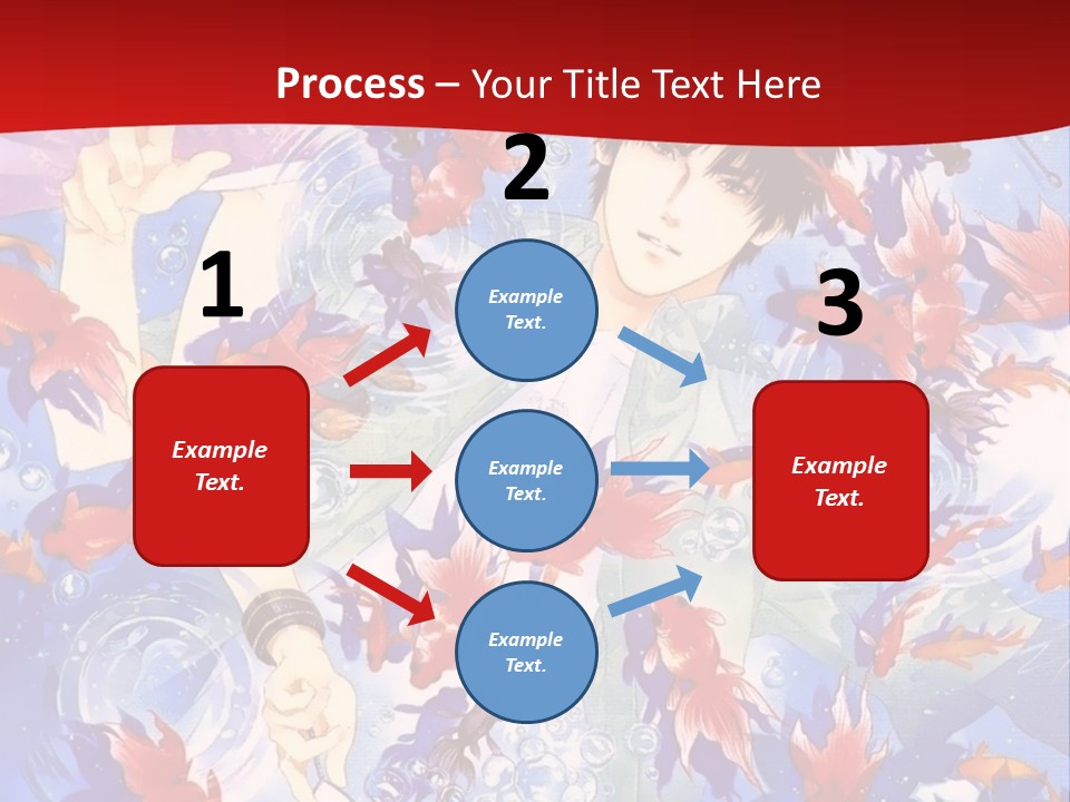 Two People Surrounded By Fish Powerpoint Template PowerPoint Template