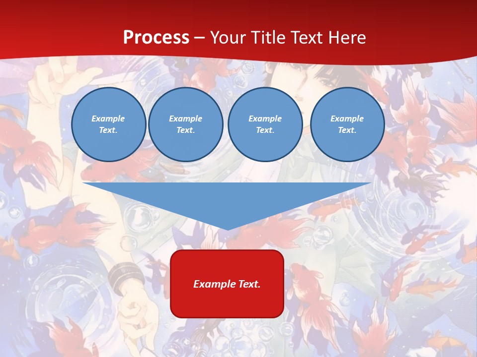 Two People Surrounded By Fish Powerpoint Template PowerPoint Template