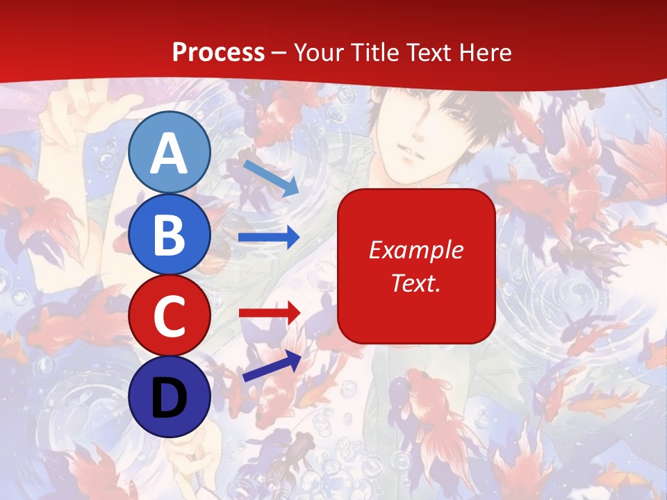 Two People Surrounded By Fish Powerpoint Template PowerPoint Template