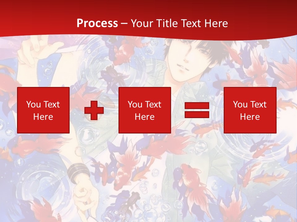 Two People Surrounded By Fish Powerpoint Template PowerPoint Template