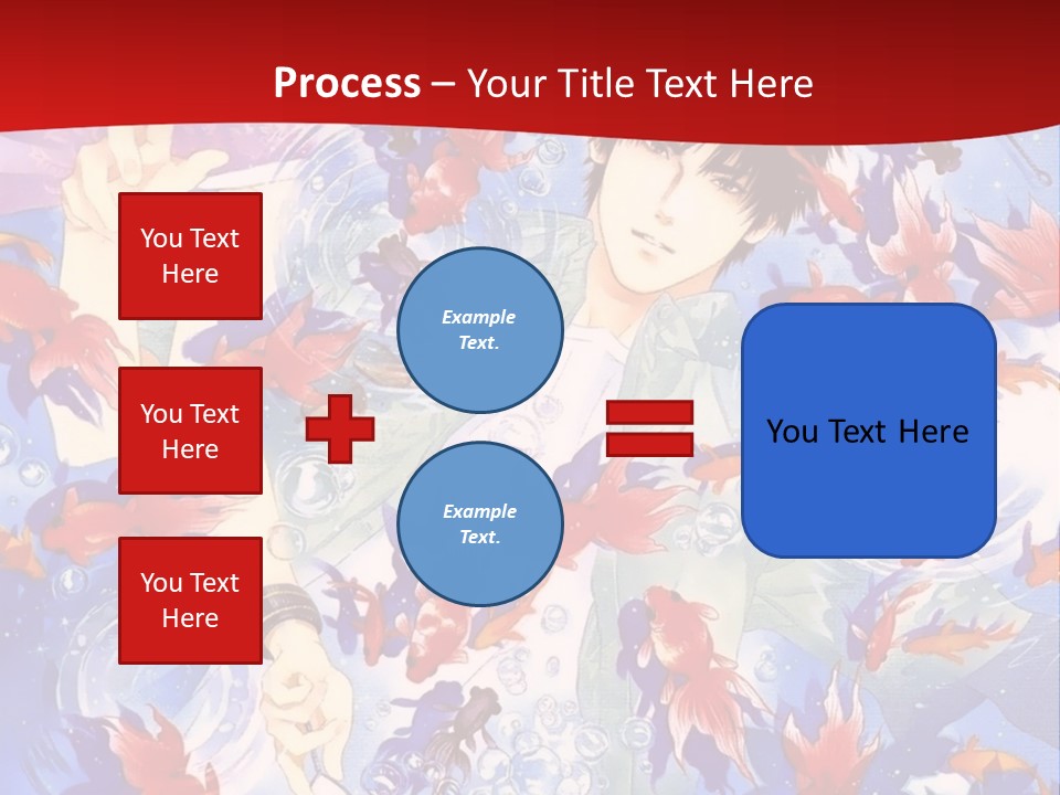 Two People Surrounded By Fish Powerpoint Template PowerPoint Template