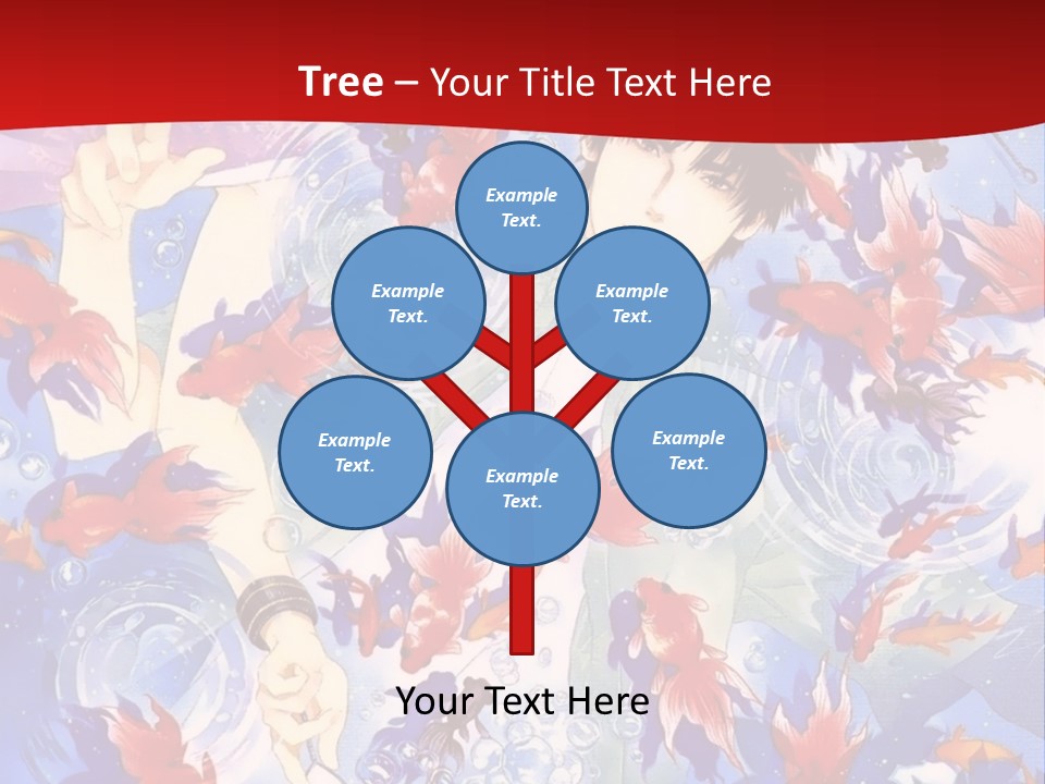 Two People Surrounded By Fish Powerpoint Template PowerPoint Template