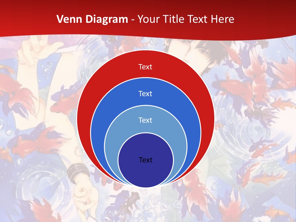 Two People Surrounded By Fish Powerpoint Template PowerPoint Template