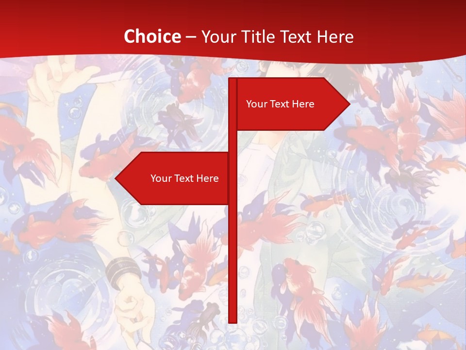 Two People Surrounded By Fish Powerpoint Template PowerPoint Template