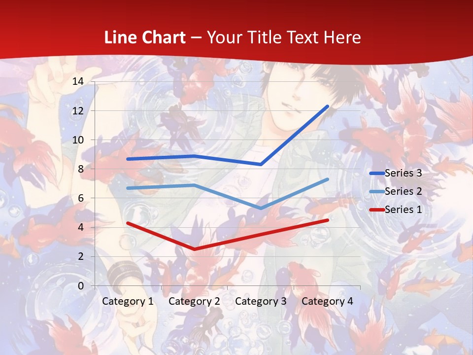 Two People Surrounded By Fish Powerpoint Template PowerPoint Template