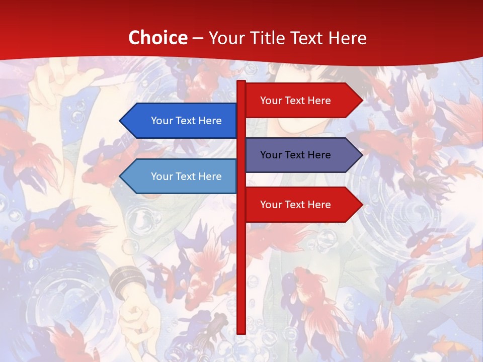 Two People Surrounded By Fish Powerpoint Template PowerPoint Template