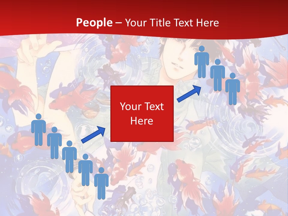 Two People Surrounded By Fish Powerpoint Template PowerPoint Template