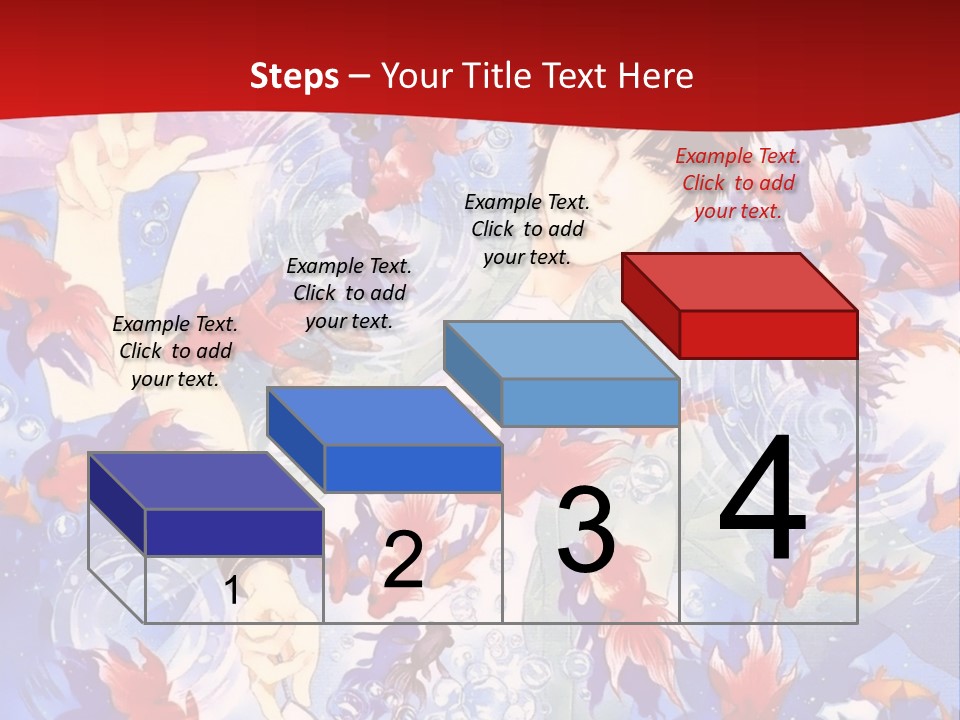 Two People Surrounded By Fish Powerpoint Template PowerPoint Template