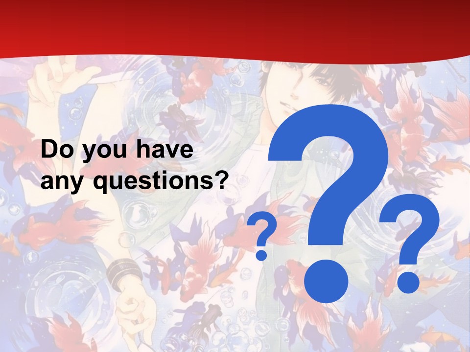 Two People Surrounded By Fish Powerpoint Template PowerPoint Template