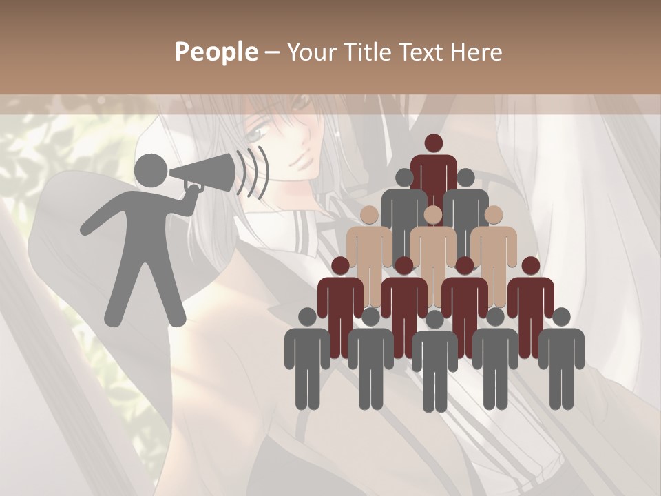 A Couple Of People Sitting Next To Each Other PowerPoint Template