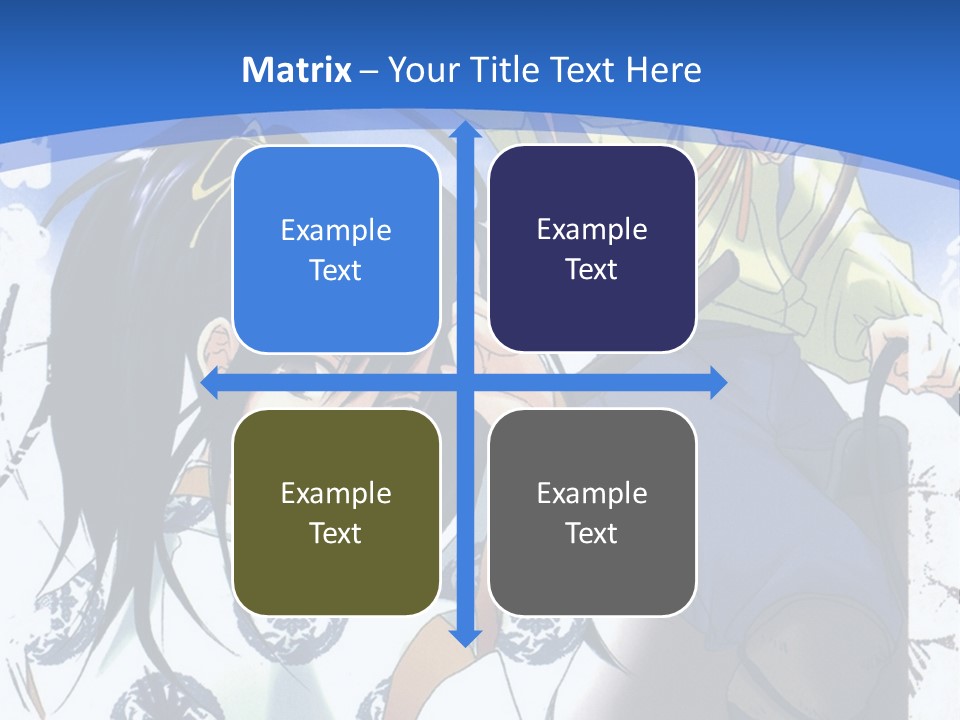 A Couple Of Anime Characters In Front Of A Blue Background PowerPoint Template