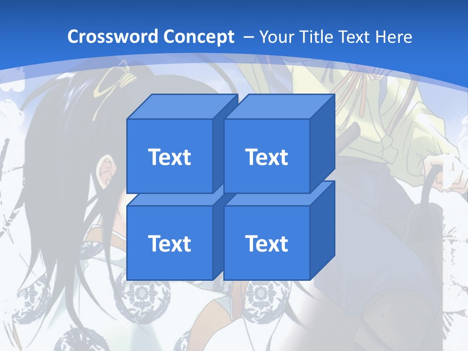 A Couple Of Anime Characters In Front Of A Blue Background PowerPoint Template