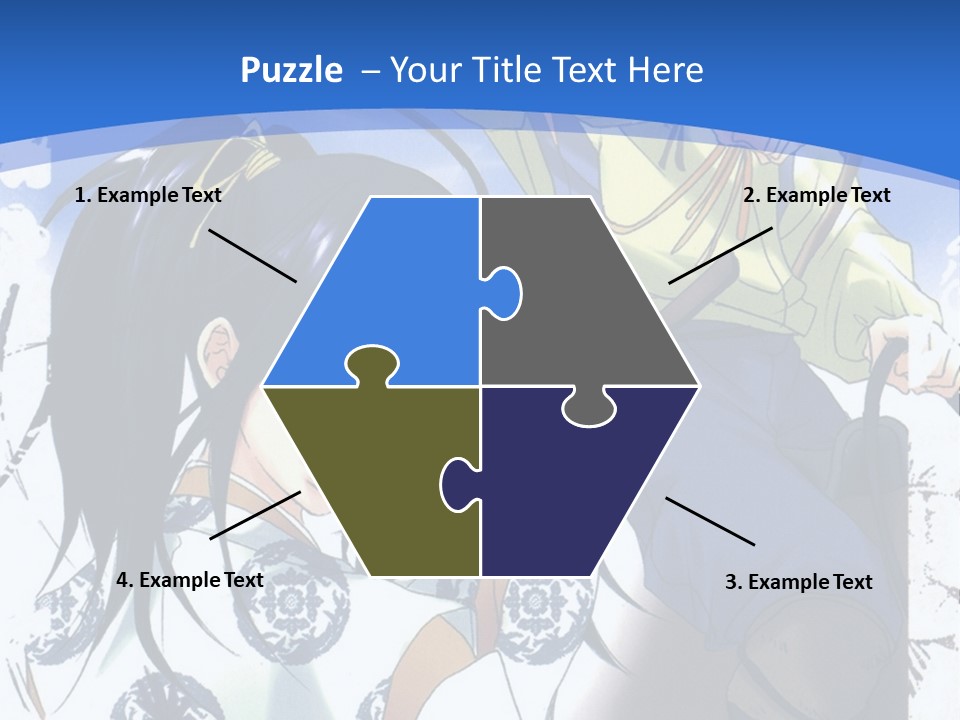 A Couple Of Anime Characters In Front Of A Blue Background PowerPoint Template