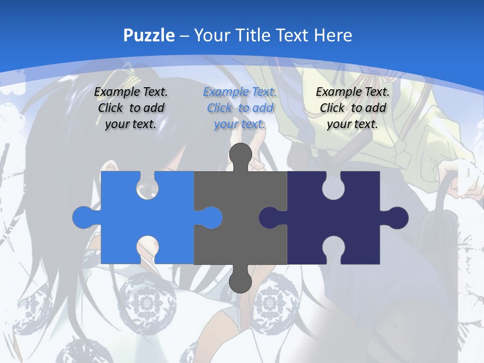 A Couple Of Anime Characters In Front Of A Blue Background PowerPoint Template