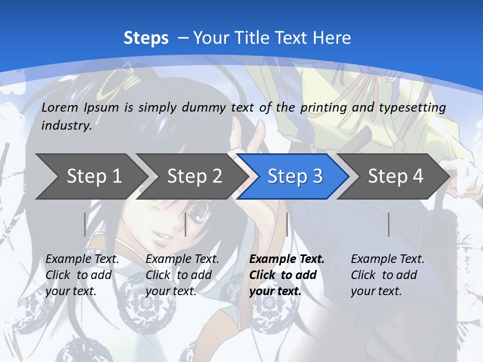 A Couple Of Anime Characters In Front Of A Blue Background PowerPoint Template