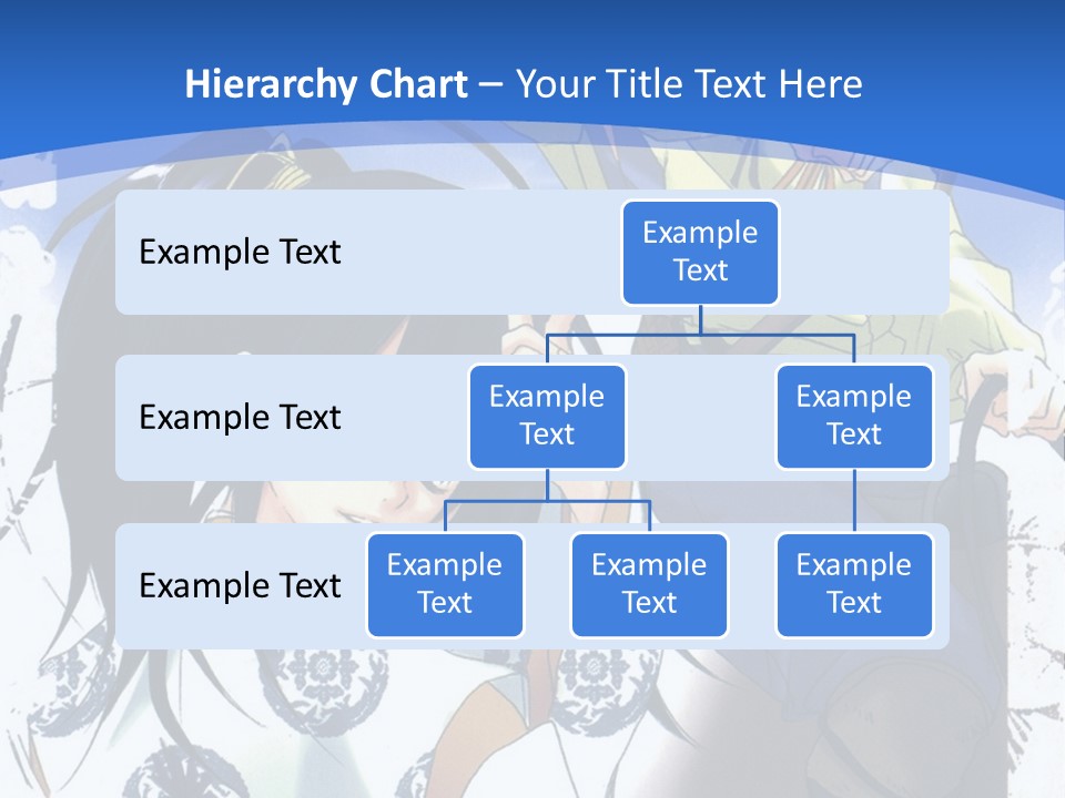 A Couple Of Anime Characters In Front Of A Blue Background PowerPoint Template