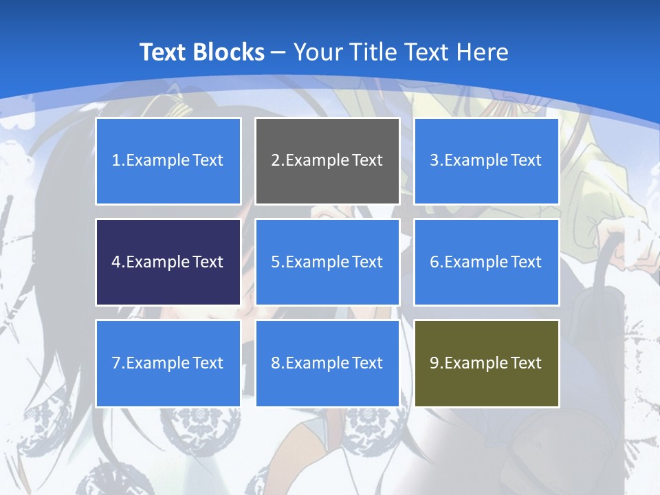 A Couple Of Anime Characters In Front Of A Blue Background PowerPoint Template