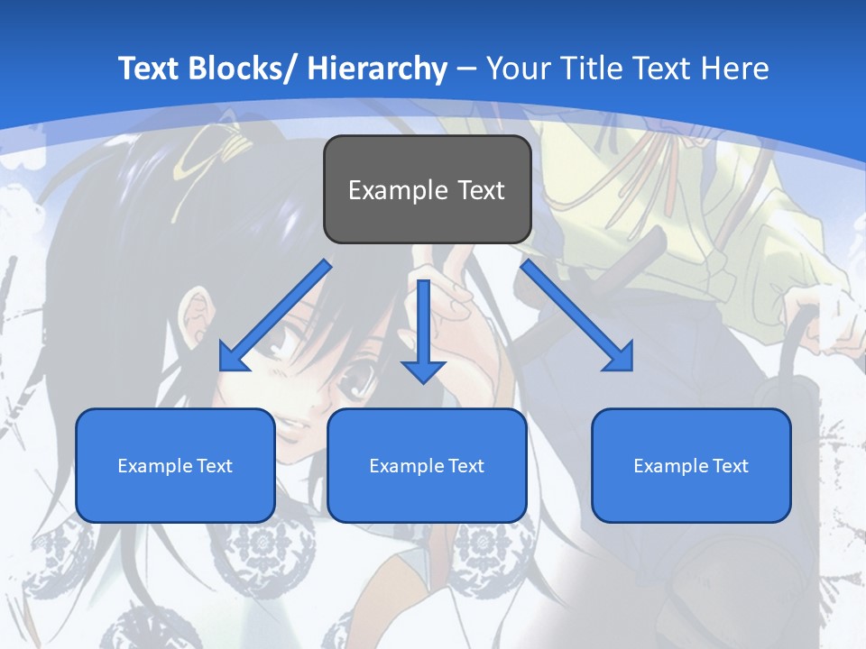 A Couple Of Anime Characters In Front Of A Blue Background PowerPoint Template